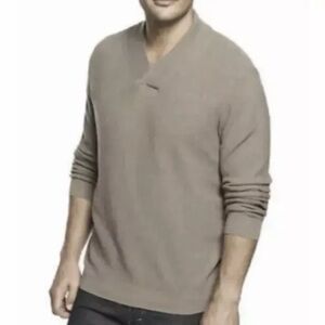 Tasso Elba Men’s Brown Regular Fit Shawl Collar Sweater Size S